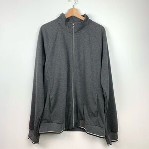 Robert Graham Cardigan Full Zip Gray Logo Sz XL Cotton Blend Outdoors Preppy RG